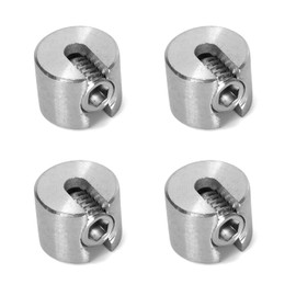 Ruimou 4 Stück M8x4mm Edelstahl einzelne Nut Drahtseil Befestigung Clip für Garten Klettern Rahmen Befestigung, Drahtseil Netting Befestigung
