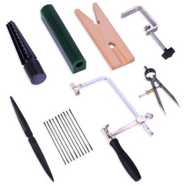 tooltos Wax Ring Making Tool Including Jewelers Ring Saw Frame Set with 144 Saw Blades Jewelers Bench Pin Clamp Carving Wax Tube Needle File Caliper Compasses Ring Wax Model Making Kit