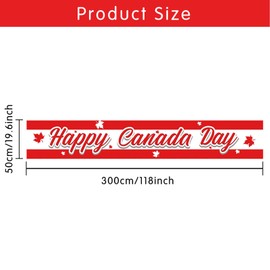 Happy Canada day decorations July 1 canada decorations party Large Outdoor Banner,Cnada day Porch Fence Banner Wall Decoration