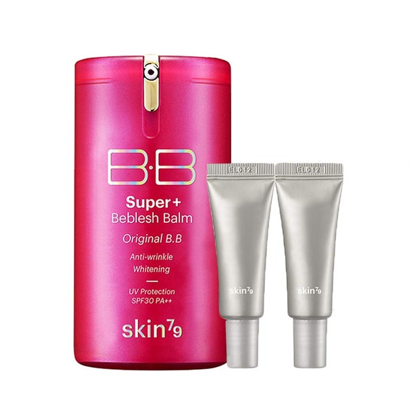 SKIN79 Super+ Beblesh Balm Original BB Cream - 1.35 fl.oz (40 ml) with 2 Random Travel Size BB Cream (7g) (Pink)