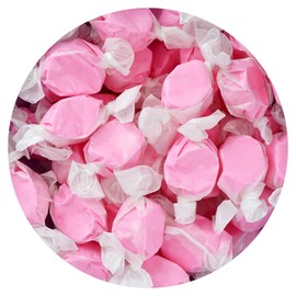 Strawberry Salt Water Taffy, 2 Pound Bulk Bag, Pink Taffy, Individually Wrapped Pink Candy