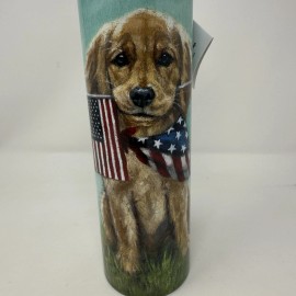 Primitives By Kathy Puppy Patriotic Insulated Stainless Steel Water Bottle 25 oz Primitives by Kathy