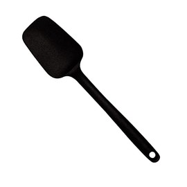 Mastrad Silicone Spoon Spatula - Non-Stick Rubber Spatula - Ideal For Mixing, Scooping and Scraping - Dishwasher Safe and High Heat Resistant (Black)