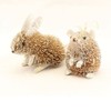 Gisela Graham : Bristly Rabbit & Mouse Decorations (set of