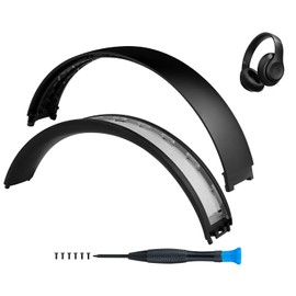 Top & Bottom Headband Rubber Replacement Cover for Beats Studio Pro Noise Cancelling Headphones, Plastic Headstrap Pad Repair Parts-Black