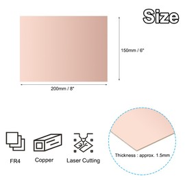 PATIKIL 6x8 inch Single Sided Copper Clad Laminate PCB, 6 Pcs 1.5mm Thickness FR4 Copper Plated Universal Circuit Prototype Board for Etching DIY PCB Kit