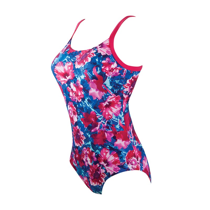 Zoggs Women's Summer Bloom Hi Back Swim Suit - Multi-Colour,