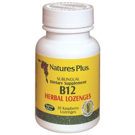 Nature's Plus Vitamin B12 Sublingual Herbal 1000 mcg 30 raspberry lozenges