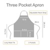 Grey Apron for women with pockets. Server aprons with 3