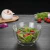 Cabilock 2 Pcs Double Glass Bowl Salad Serving Utensils Clear