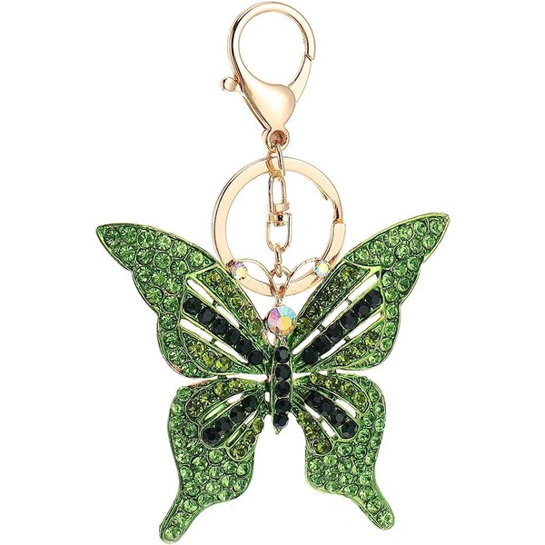 Butterfly Keychain Crystal Rhinestone Sparkling Keychain Bling Key Fob Holder