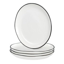 Servappetit Black Tie Salad Plates Set of 4, 9.5" Diameter