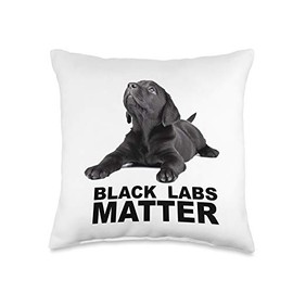 Funny black labs matter Throw Pillow