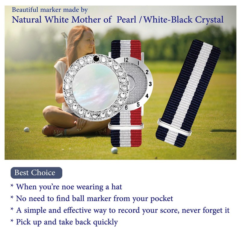 E TRUEE Golf Ball Marker with Golf Stroke Counter Bracelet,