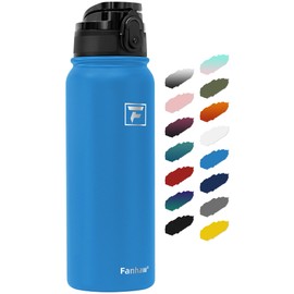 Fanhaw 20 Oz Insulated Stainless Steel Vacuum Water Bottle with Anti-Dust Pop-Open Lid - For Kids, Women, Men | Leak & Sweat Proof (Sky Blue)