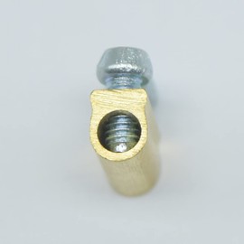 5x Lustre Terminal Insert Diameter 3 mm 10 x 3.9 x 4.9 mm with Screws Nickel-Plated Brass