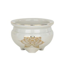 Buddhist altar incense burner, Buddhist altar, incense burner, incense burner, incense holder, pottery, incense burner, platinum lotus 3.5