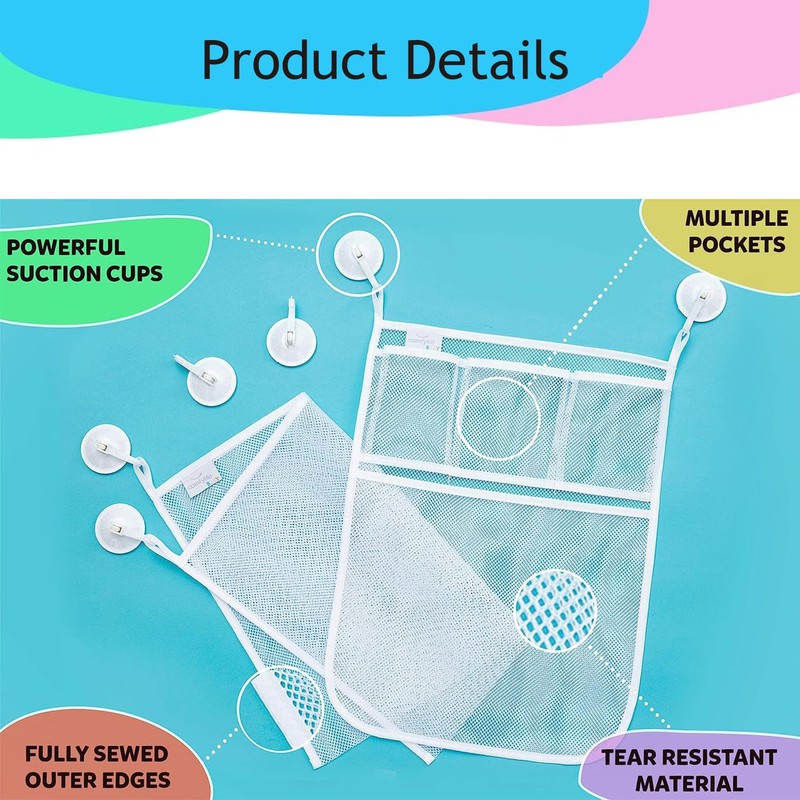 AUMA Bath Toy Storage -Bath Toy Organiser Mesh Bath Toy