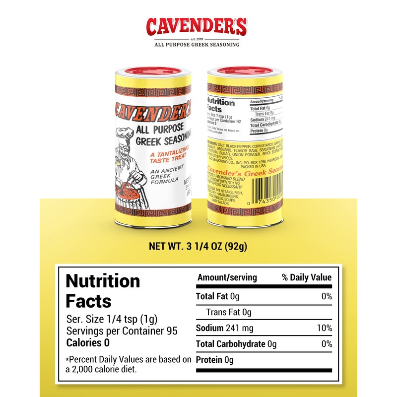 Cavender All Purpose Greek Seasoning 3.25 oz