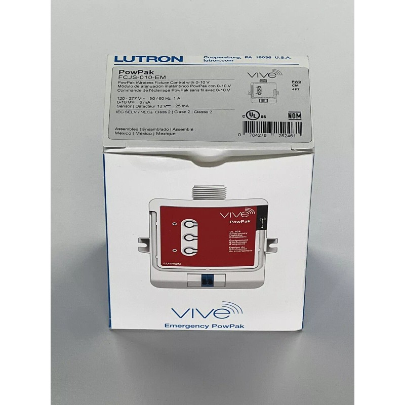 Lutron FCJS-010-EM PowPak Wireless Fixture Control w 0-10 V