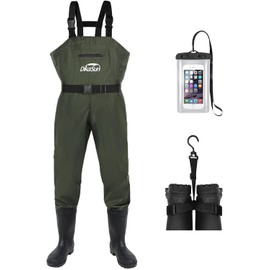 Waterproof Fishing Waders for Men Women| 2-Ply Nylon/PVC Chest Wader with Boots for Fly Fishing| Lightweight Bootfoot Waders