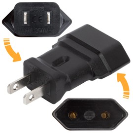 2Pack EU to US Plug Adapter, WINXUS Europe to USA Plug Adaptor, European to US Plug Adapter, 220V to 110V Plug Pin Converter, Travel Adapters European to American, Canada, Mexico, Type A,
