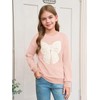 Haloumoning Girls Crewneck Sweatshirts Kids Long Sleeve Bow Graphic Print