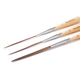 Extra Long Liners Brush - Pack of 3 Artist Brushes Made of Ox Hair for Filling Corners, Marking, Edging and Designing Edge Edges | Ideal for Watercolour, Acrylic and Oil