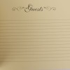 Cream Leather Wedding Guest Book With Ring and Butterfly 40