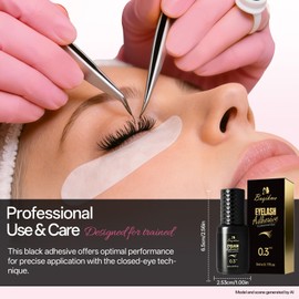 Buqikma Professional Lash Extension Glue 5ml, Black