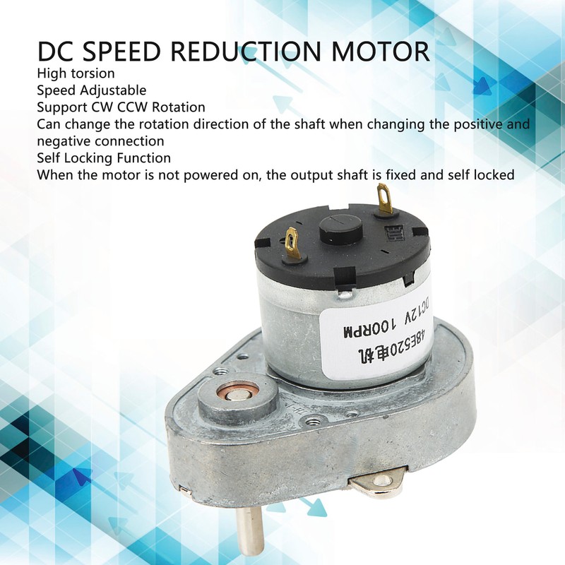 DC Gear Motor 100RPM High Torsion Reversible CW CCW Speed