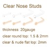 MODRSA Clear Nose Studs Clear Nose Rings For Work Plastic