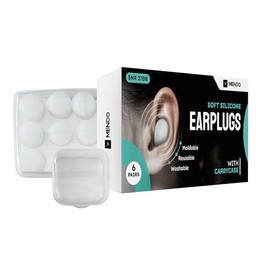 MENDO®️ 12 Tapones de Oídos de Silicona + Carrycase | Tapones para Oídos, Earplugs, Tapones de Oídos para Dormir, Tapones para Nadar, Tapones Auditivos de Seguridad