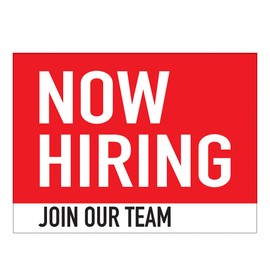 Large 12"x18" Now Hiring Join Our Team Window & Vehicle Decal - Weather and UV Resistant - Outdoor Durability