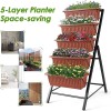 SEJOV Vertical Raised Garden Bed Stand Elevated Vegetables w/5 Container