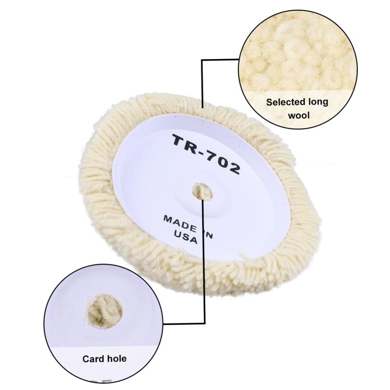FUNOMOCYA Wool Polishing Pad Wheel for Auto Polishers Soft Buffing