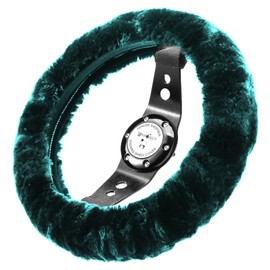 Andalus Brands Australian Sheepskin Steering Wheel Cover, Anti-Slip Universal 15 Inch Fuzzy Steering Wheel Cover Offers a Plush Velvet-Like Touch, Eco-Friendly Steering Wheel Cover (Alpine Green)