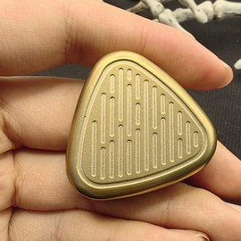 T-Conceal EDC Fidget Sliders Fidget Toys Stress Relief for Adults Magnetic Metal Brass Rotatable Triangle Coin Desk Toy (Brass-Triangle)