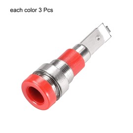 sourcing map 6 Pcs 4mm Banana Jack Binding Post Female Socket Plug Terminal Connector for Loudspeaker Amplifier Red Black