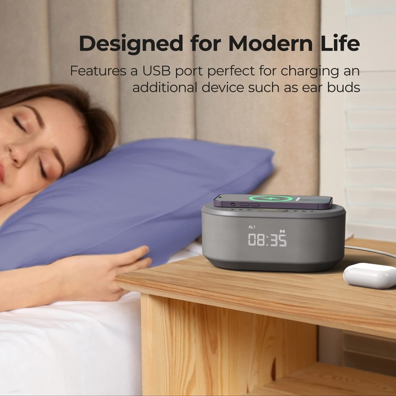 i-box i-box Alarm Clocks Bedside, Alarm Clock with Wireless Charging,
