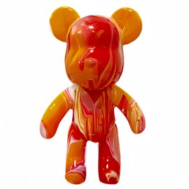YONXID DIY Fluid Bear Painting Kit - Creative Home Decor Handcrafted Teddy Bear, Bearbrick Figure, and Bears to Paint Dolls for Birthday & Valentine's Day Gifts (9.05 Inches, Bear)