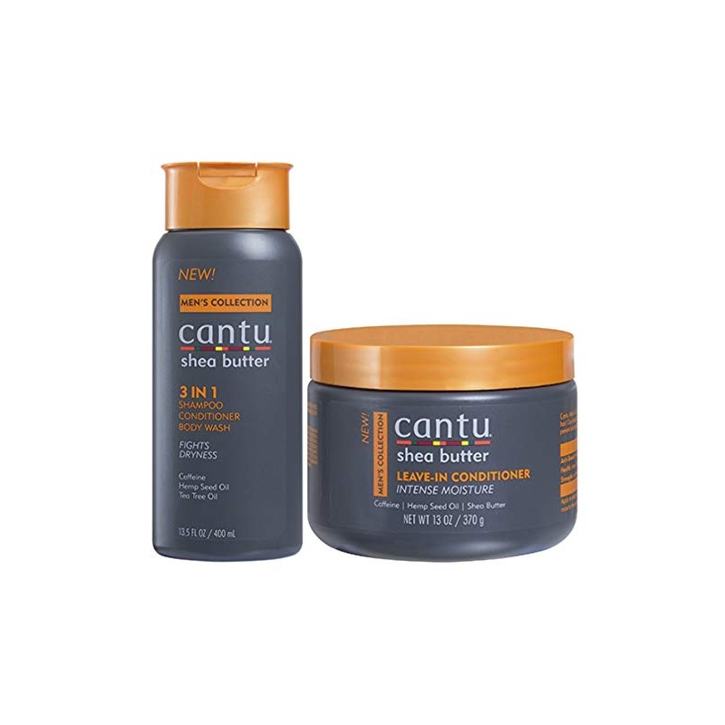 Cantu Men's 3-in-1 Shampoo Conditioner Bodywash 13.5oz with Leave in