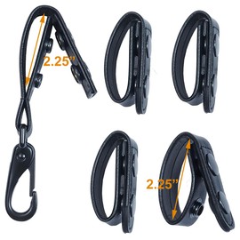 TAFTACFR Black Plain Duty Belt Keeper with Double Snaps(Set of 4) +1 Keeper with Strong Plastic Key Clip(1 Pack)