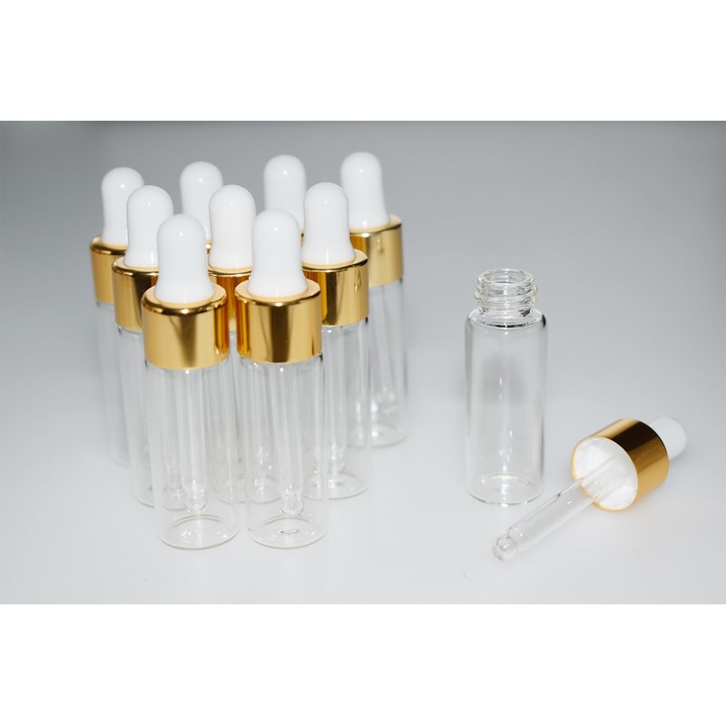 Hustar Small Dropper Bottle, 10pcs 5ml Mini Sample Dropper Bottles