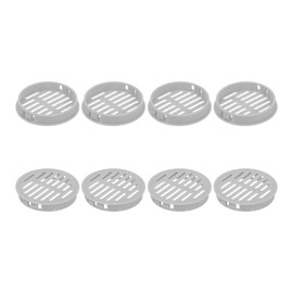 QUARKZMAN Pack of 8 60 mm / 2.36 inch Round Soffit Ventilation Holes, Plastic Sofit Ventilation Cover, Round Mesh Hole Air Slider for Bathroom, Kitchen, Cabinet, Wardrobe, Light Grey