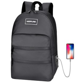 MZIPLINE Backpack Bag With TSA Lock & Key-Smell Proof-Water Resistant Laptop Daypack Travel bags for Men & Women Travel (Black-2)