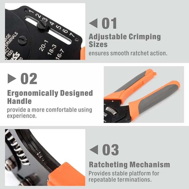 iCrimp IWD-1620 Crimping Tool for Solid Barrel 0.5-1.3 mm², Crimping