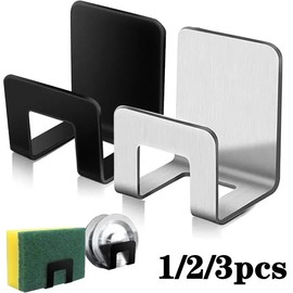 HomeCraft Kitchen Sink Sponge Holder Rack – Stainless Steel Adhesive Drain Hook, Home Storage & Daily Organization