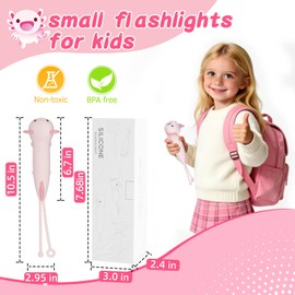 Tepreswes Axolotl Kid‘s Flashlight Rechargeable, LED Kid Flashlight for Boys and Girls, Suitable for Camping and Outdoor Exploration Students, Fun and Lightweight Flashlight, Birthday Gift