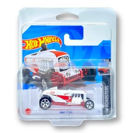 Hot Wheels Max Steel (White & Red (So-Cal)) 5/10 HW Roadsters 2023-62/250 (Short Card) - COMES IN A KLAS CAR KEEPER PROTECTIVE COLLECTORS CASE - HKH39
